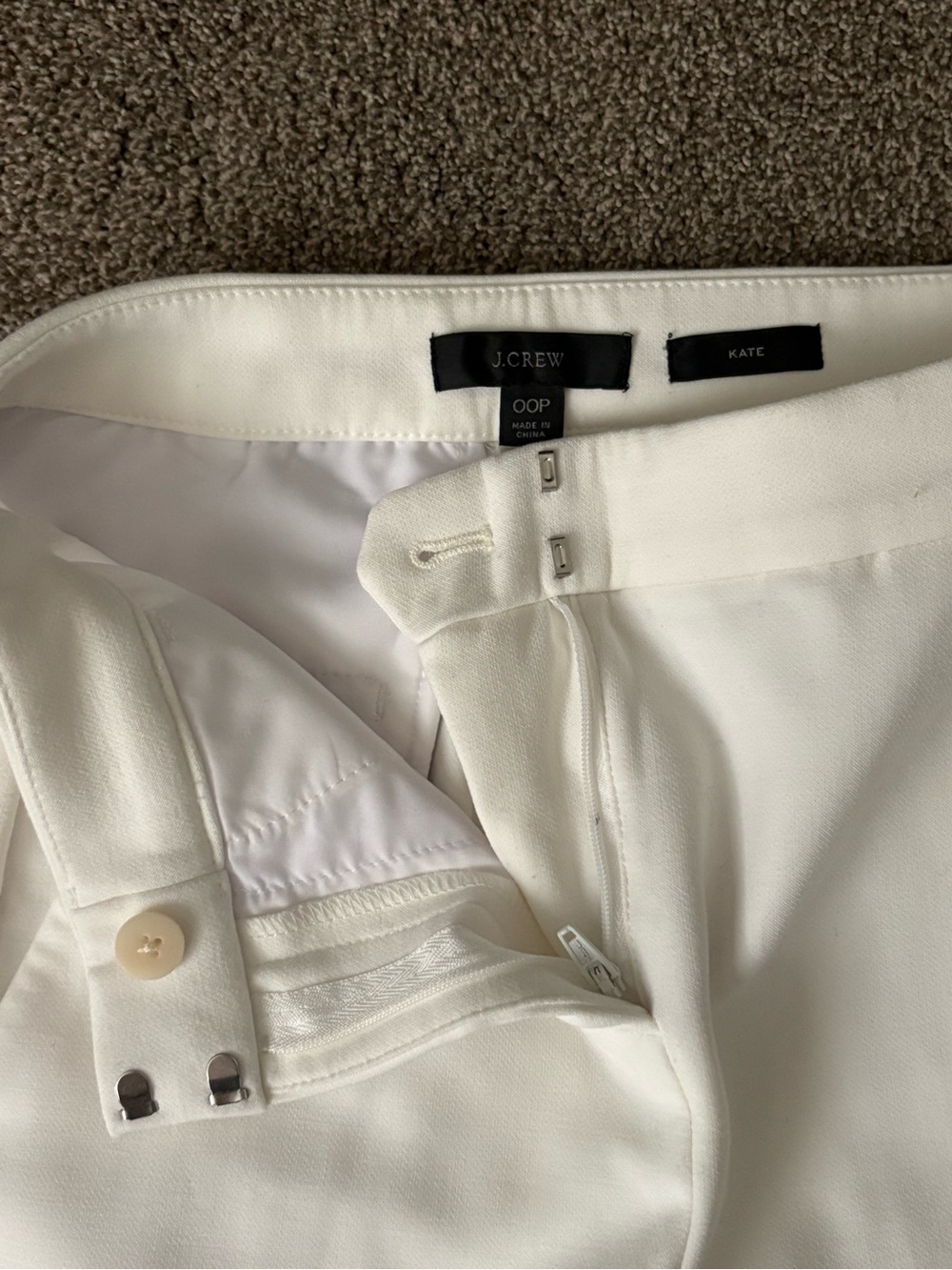 J. Crew White Straight-Leg Trousers - Picture 3 of 3